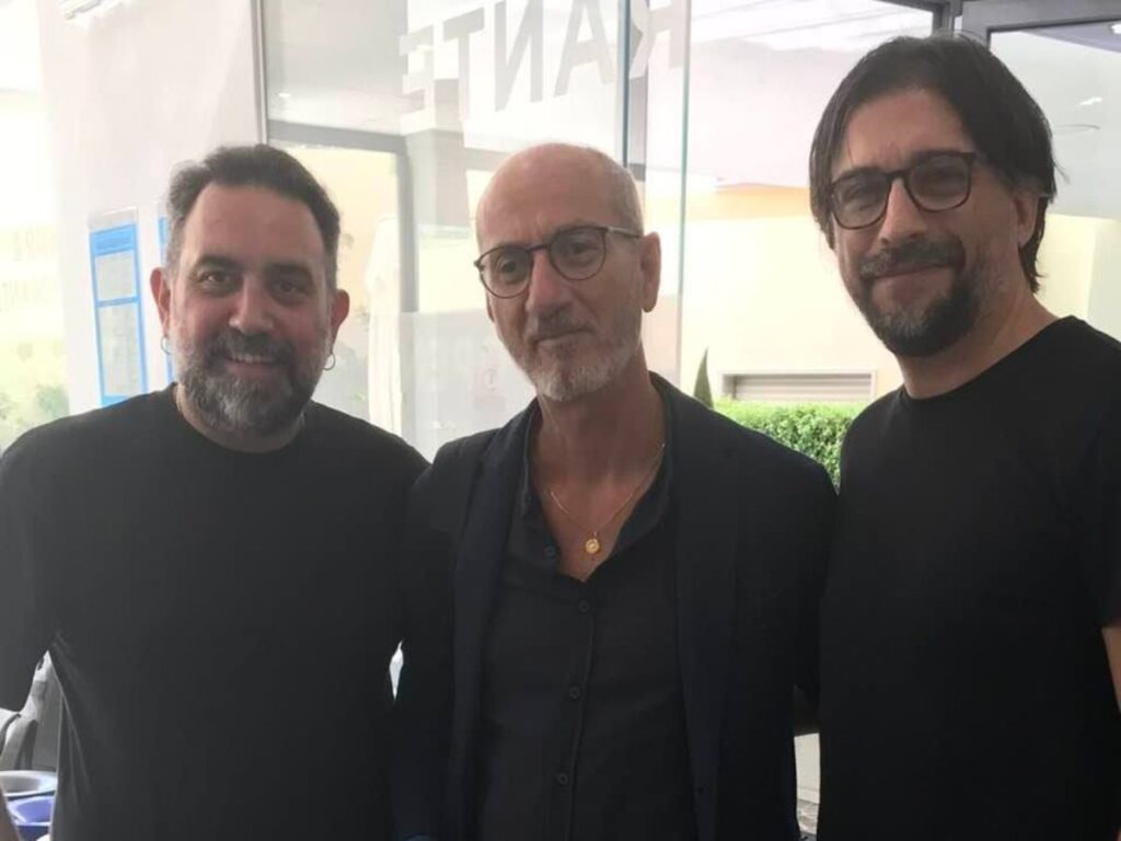 Maurizio Quintavalle con gli allievi Giampaolo Laurentaci e Fabio Lopez
