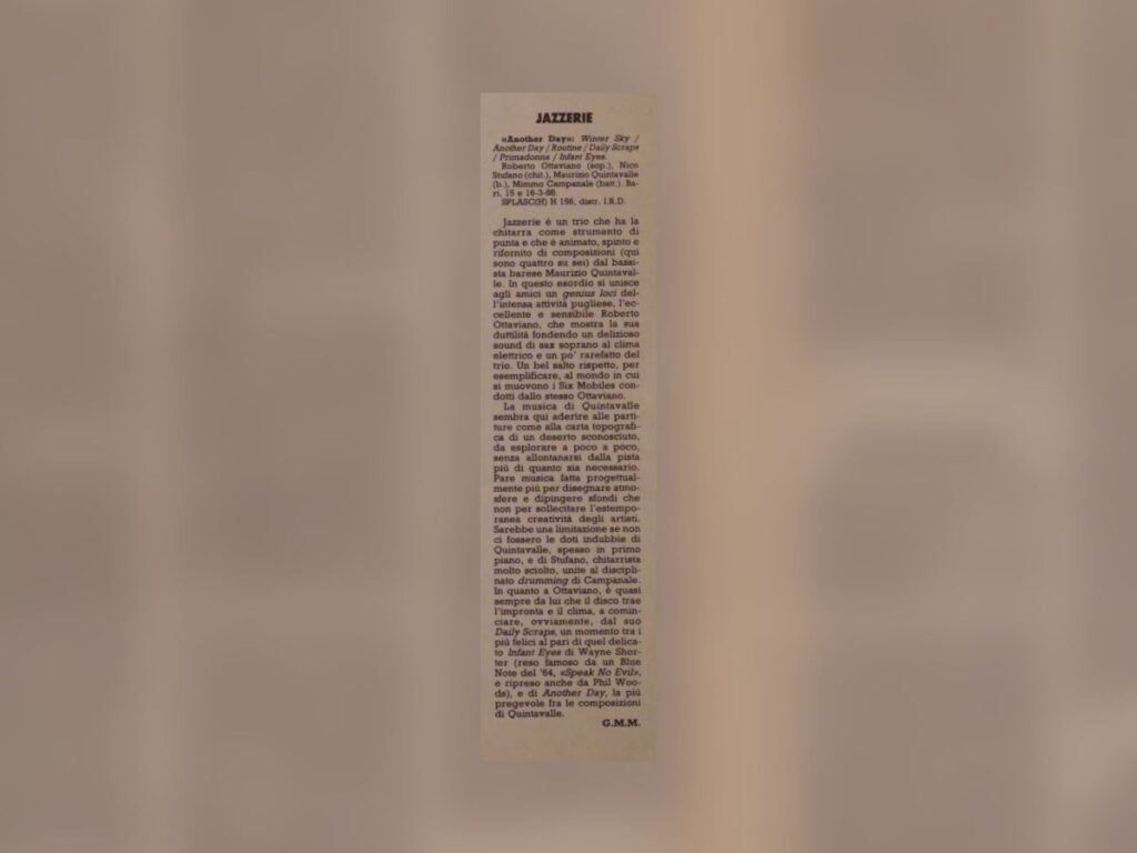 Musica Jazz Recensione Another Day 1990