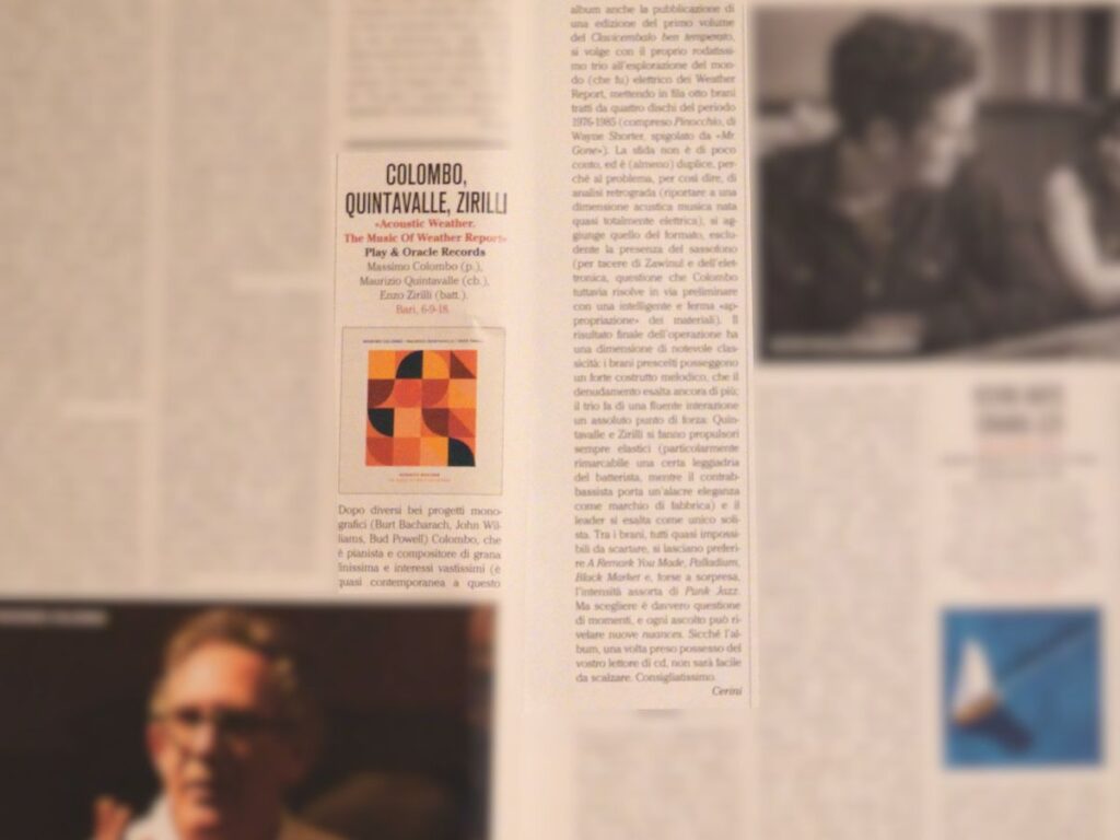 Musica Jazz Recensione Acoustic Weather 2019